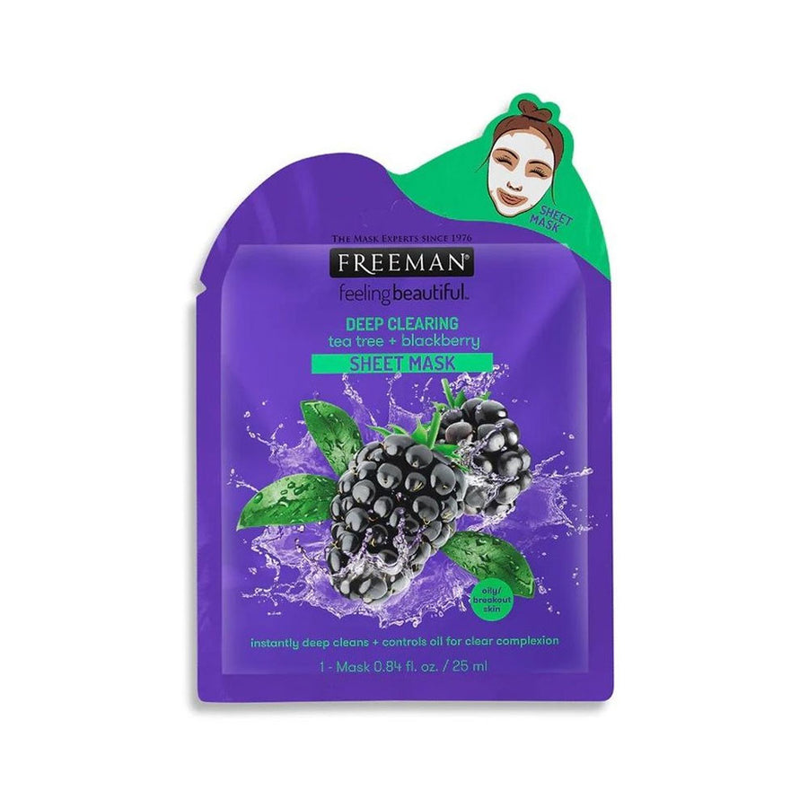 Freeman Sheet Mask Deep Clearing Tea Tree + Blackberry 25ml