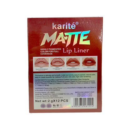 Karite Matte Lip Liner 12pk