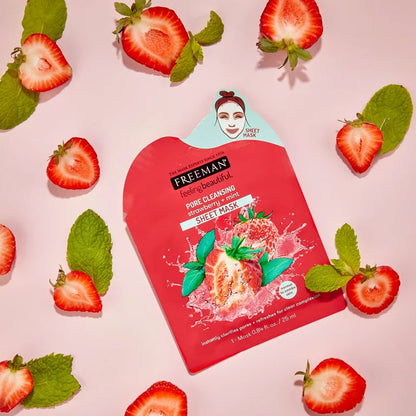 Freeman Sheet Mask Pore Cleansing Strawberry + Mint 25ml
