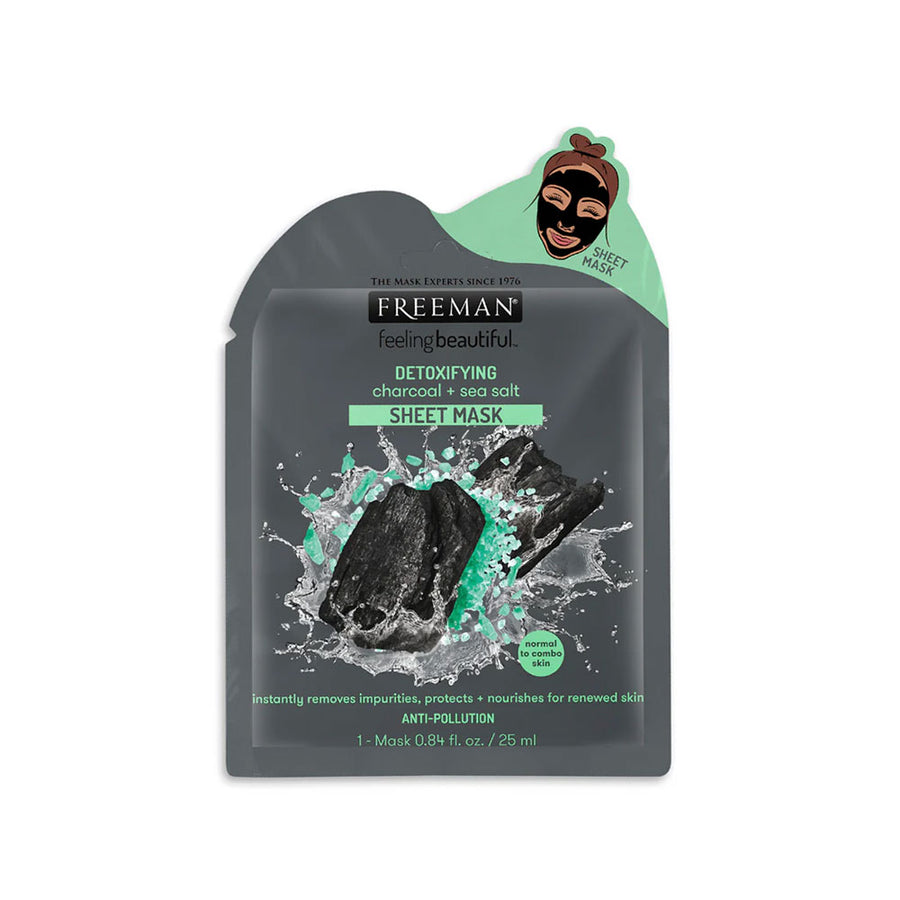 Freeman Sheet Mask Detoxifying Charcoal + Sea Salt 25ml