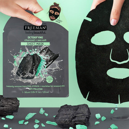 Freeman Sheet Mask Detoxifying Charcoal + Sea Salt 25ml