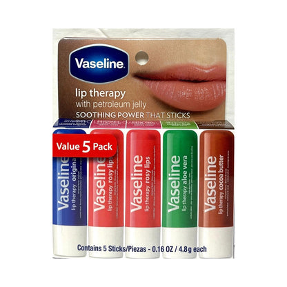 Vaseline Lip Therapy Assorted 5pk 4.8g