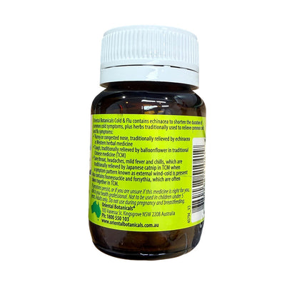 Oriental Botanicals Cold & Flu 30 Tablets