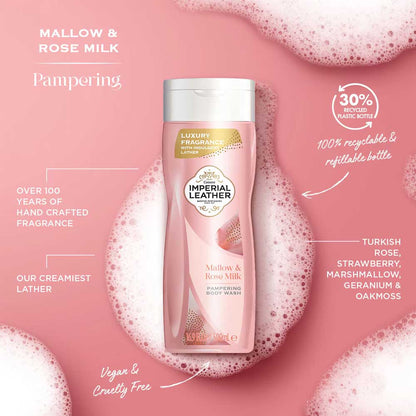 Imperial Leather Body Wash Pampering Mallow & Rose Milk 500ml