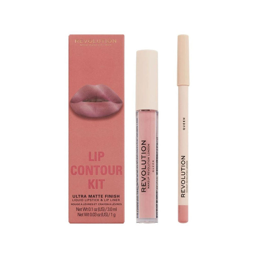 Revolution Lip Contour Kit Liquid Lipstick & Lip Liner Ultra Matte Finish Queen 3ml