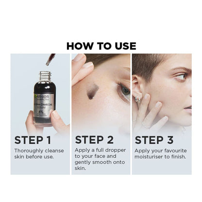 Garnier Skin Active AHA + BHA Charcoal Anti Blemish Serum 30ml