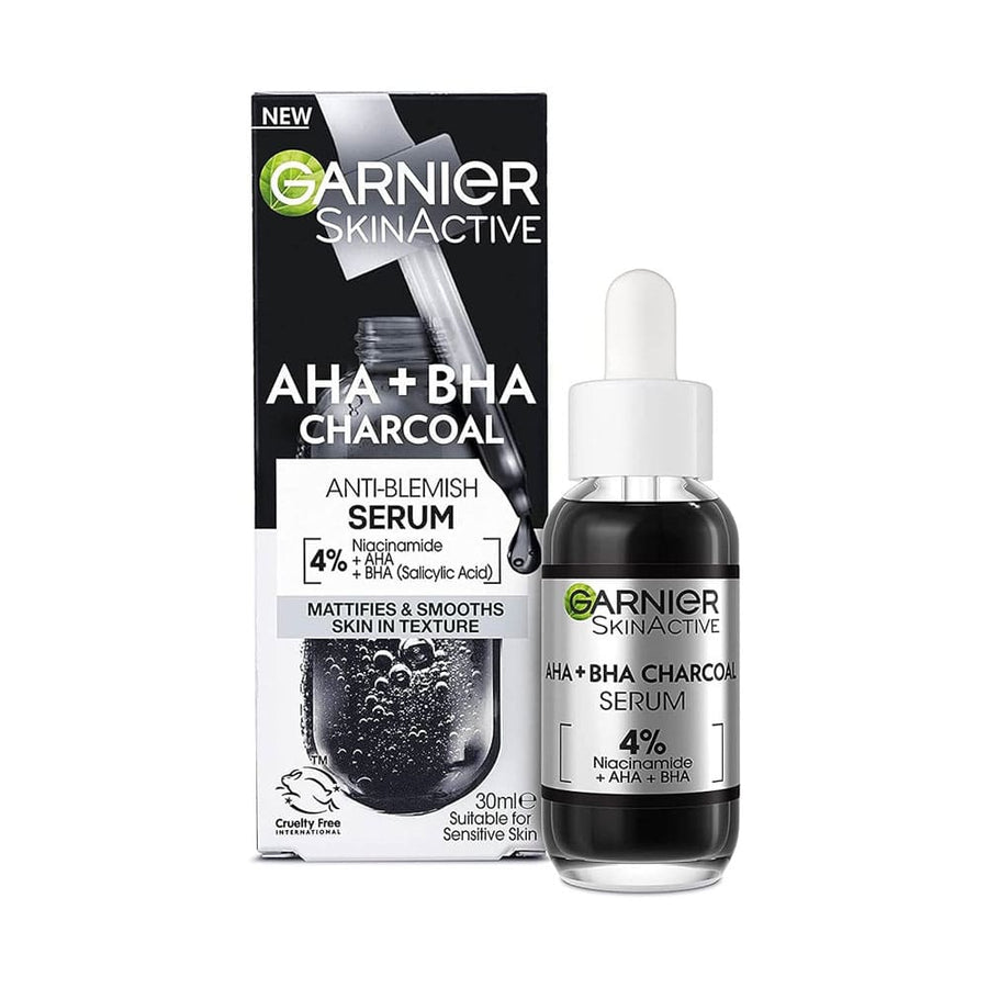 Garnier Skin Active AHA + BHA Charcoal Anti Blemish Serum 30ml