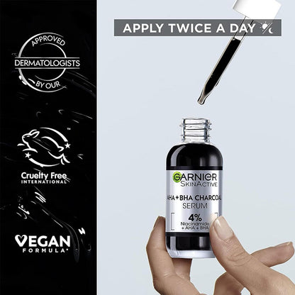 Garnier Skin Active AHA + BHA Charcoal Anti Blemish Serum 30ml