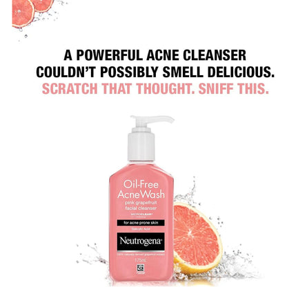 Neutrogena Facial Cleanser Oil Free Acne Wash Pink Grapefruit 175ml