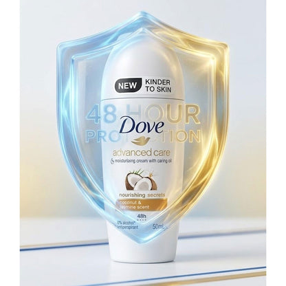 Dove Antiperspirant Advanced Care 1/4 Moisturising Cream With Caring Oil Nourishing Secrets 48H Coconut & Jasmine Scent 50ml