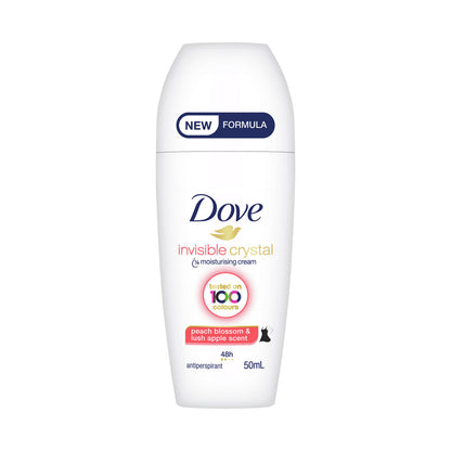 Dove Antiperspirant Invisible Crystal 1/4 Moisturising Cream 48H Peach Blossom & Lush Apple Scent 50ml