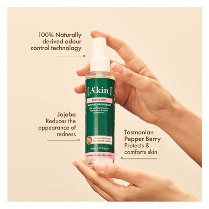 A'Kin Deodorant Natural Rose & Mint 150ml