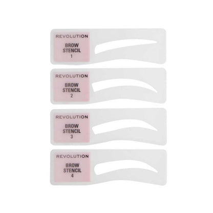 Revolution Brow Powder Stamp & Stencil Kit Medium Brown