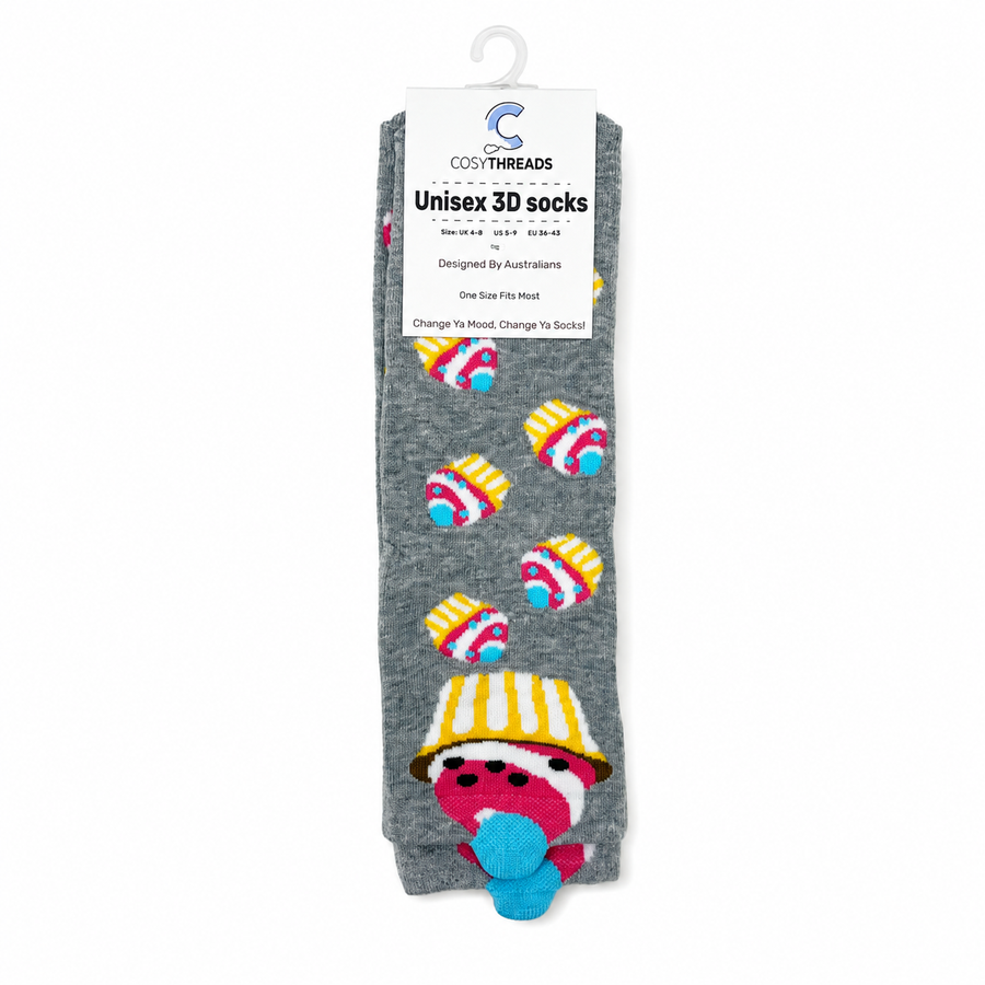 Cosy Threads Unisex 3D Socks Cupcake