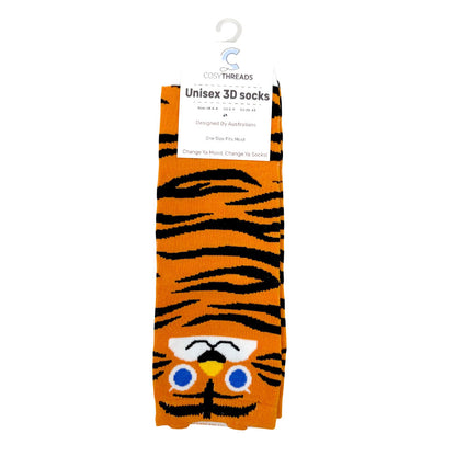 Cosy Threads Unisex 3D Socks Happy Tiger