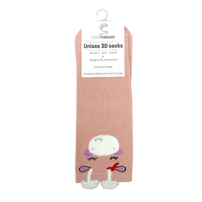 Cosy Threads Unisex 3D Socks Pink Baby Unicorn