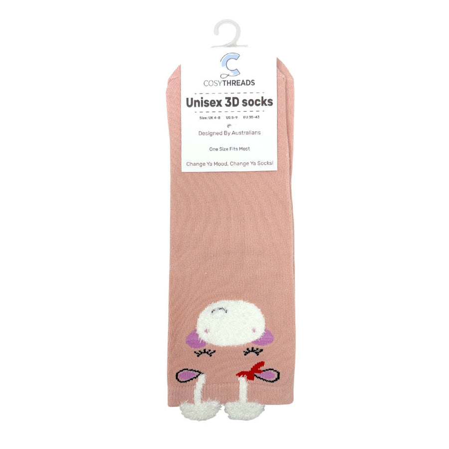 Cosy Threads Unisex 3D Socks Pink Baby Unicorn