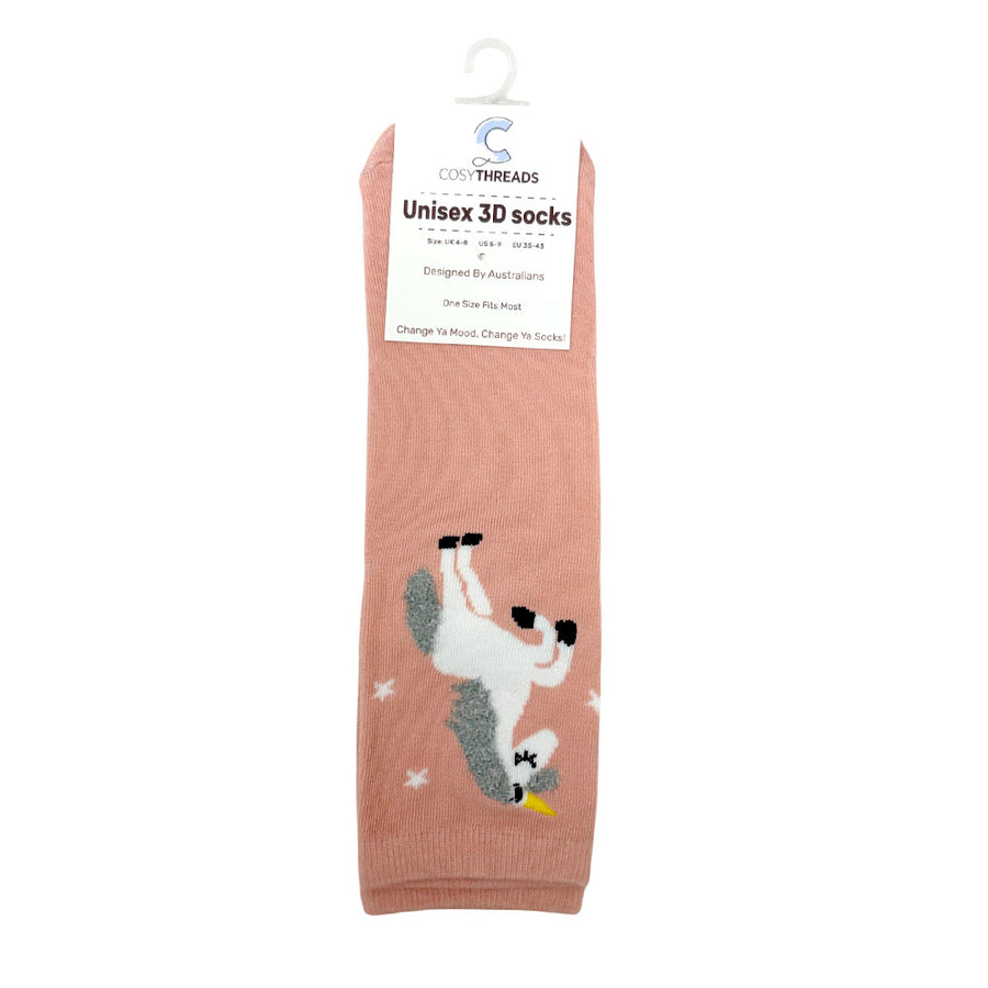 Cosy Threads Unisex 3D Socks Pink Unicorn