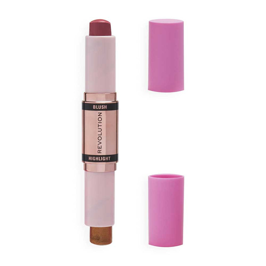 Revolution Blush & Highlight Stick Flushing Pink 4.3g