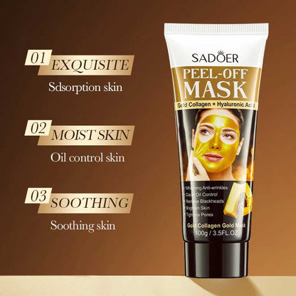 Sadoer Gold Collagen Hyaluronic Acid Peel Off Mask 100g