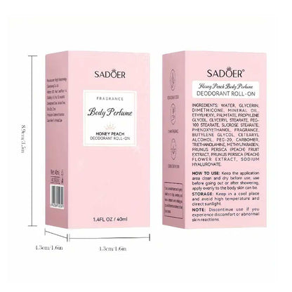 Sadoer Honey Peach Body Perfume Deodorant Roll On 40ml
