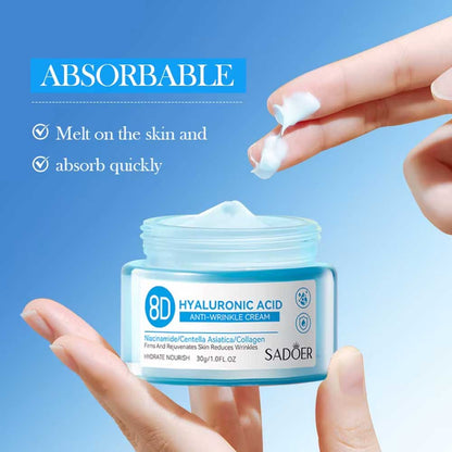 Sadoer 8D Hyaluronic Acid Anti Wrinkle Niacinamide/Centella/Collagen Cream 30g