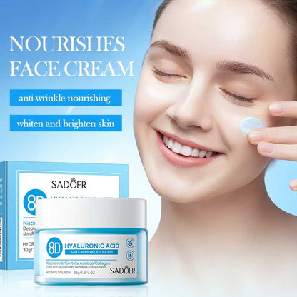 Sadoer 8D Hyaluronic Acid Anti Wrinkle Niacinamide/Centella/Collagen Cream 30g