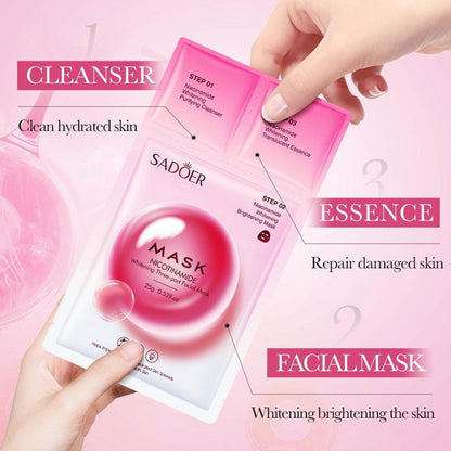 Sadoer Nicotinamide Whitening Three Part Facial Mask 25ml