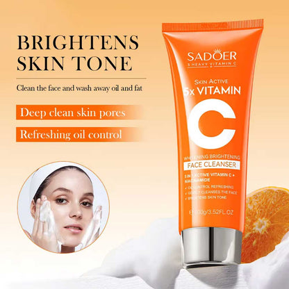 Sadoer Skin Active 5X Vitamin C Whitening Brightening Face Cleanser 100g
