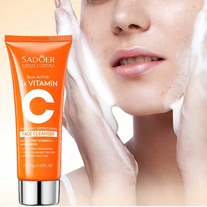 Sadoer Skin Active 5X Vitamin C Whitening Brightening Face Cleanser 100g