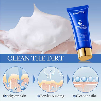 Sadoer Caviar Hyaluronic Acid Anti Aging Repair Moisturizing Cleanser 100g