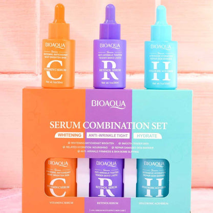 Bioaqua Serum Combination Set Vitamin C Retinol Hyaluronic Acid Serum 3x30ml