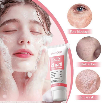 Sadoer 4-In-1 Pore Purify Cleanser Moist & Cleanse 100g