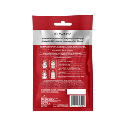 Dr Lewinn's Plumping Lip Masks Ultra R4 Collagen x3 Single Use Lip Mask 15ml