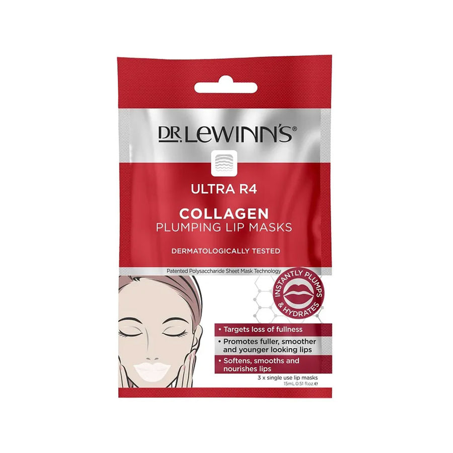 Dr Lewinn's Plumping Lip Masks Ultra R4 Collagen x3 Single Use Lip Mask 15ml