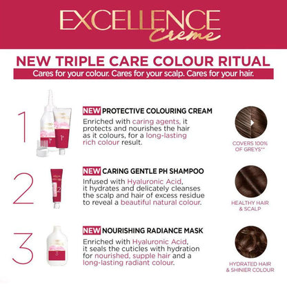 L'Oreal Excellence Crème Triple Care Colour 4 Dark Brown