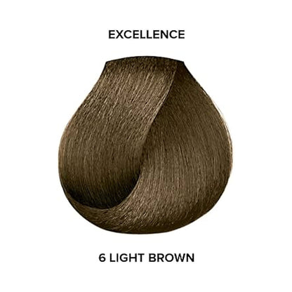 L'Oreal Paris Excellence Creme Permanent Hair Colour 100% Grey Coverage 6 Light Brown