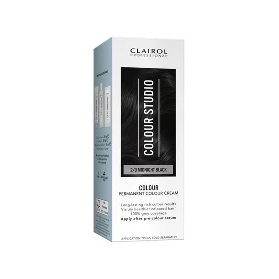 Clairol Professional Permanent Hair Cream Colour Studio 2/0 Midnight Black