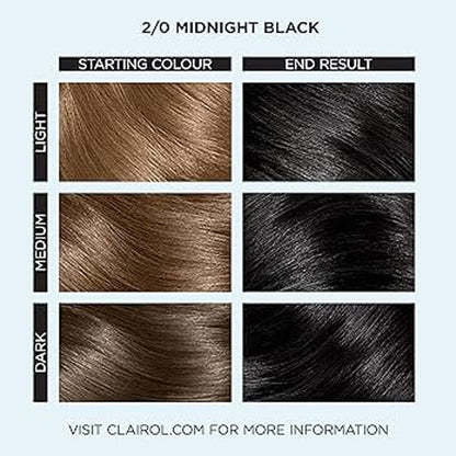 Clairol Professional Permanent Hair Cream Colour Studio 2/0 Midnight Black