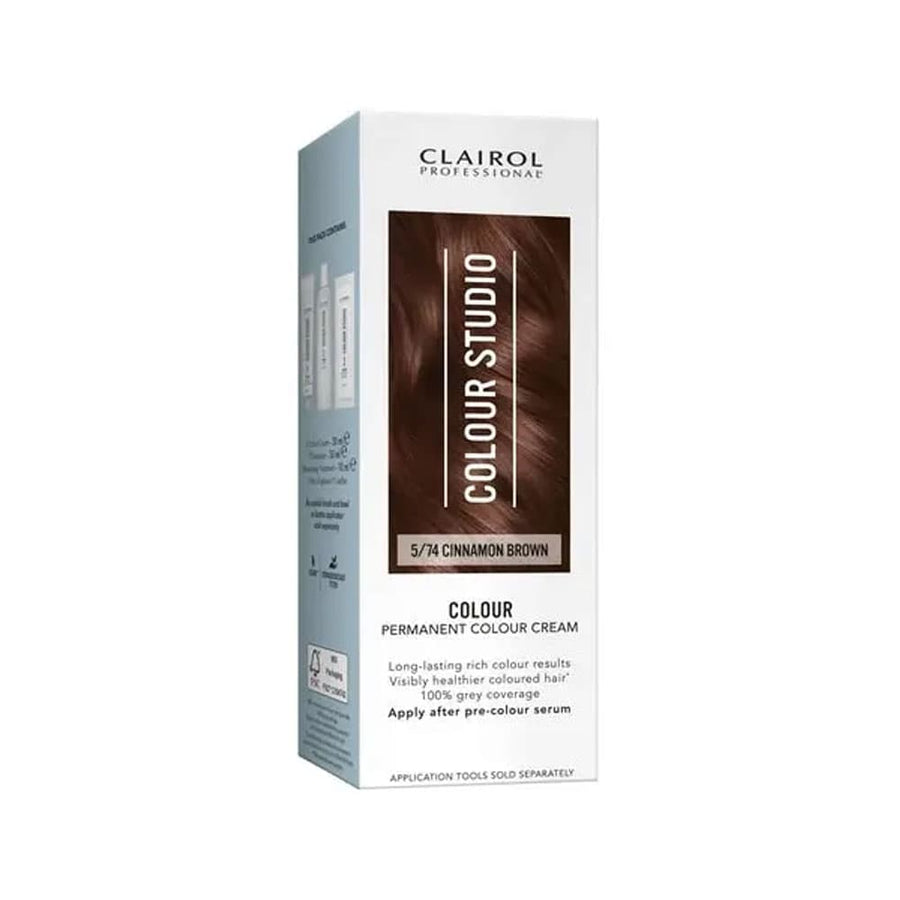 Clairol Professional Permanent Hair Cream Colour Studio 5/74 Cinnamon Brown