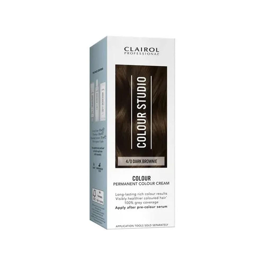 Clairol Professional Permanent Hair Cream Colour Studio 4/0 Dark Brownie