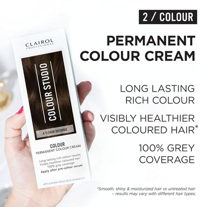 Clairol Professional Permanent Hair Cream Colour Studio 4/0 Dark Brownie