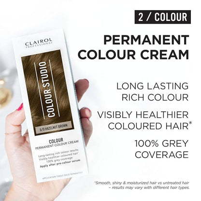 Clairol Professional Permanent Hair Cream Colour Studio 6/0 Hazelnut Brown