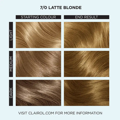 Clairol Professional Permanent Hair Cream Colour Studio 7/0 Latte Blonde