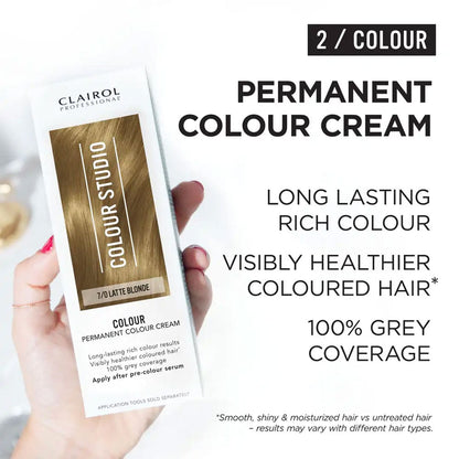 Clairol Professional Permanent Hair Cream Colour Studio 7/0 Latte Blonde