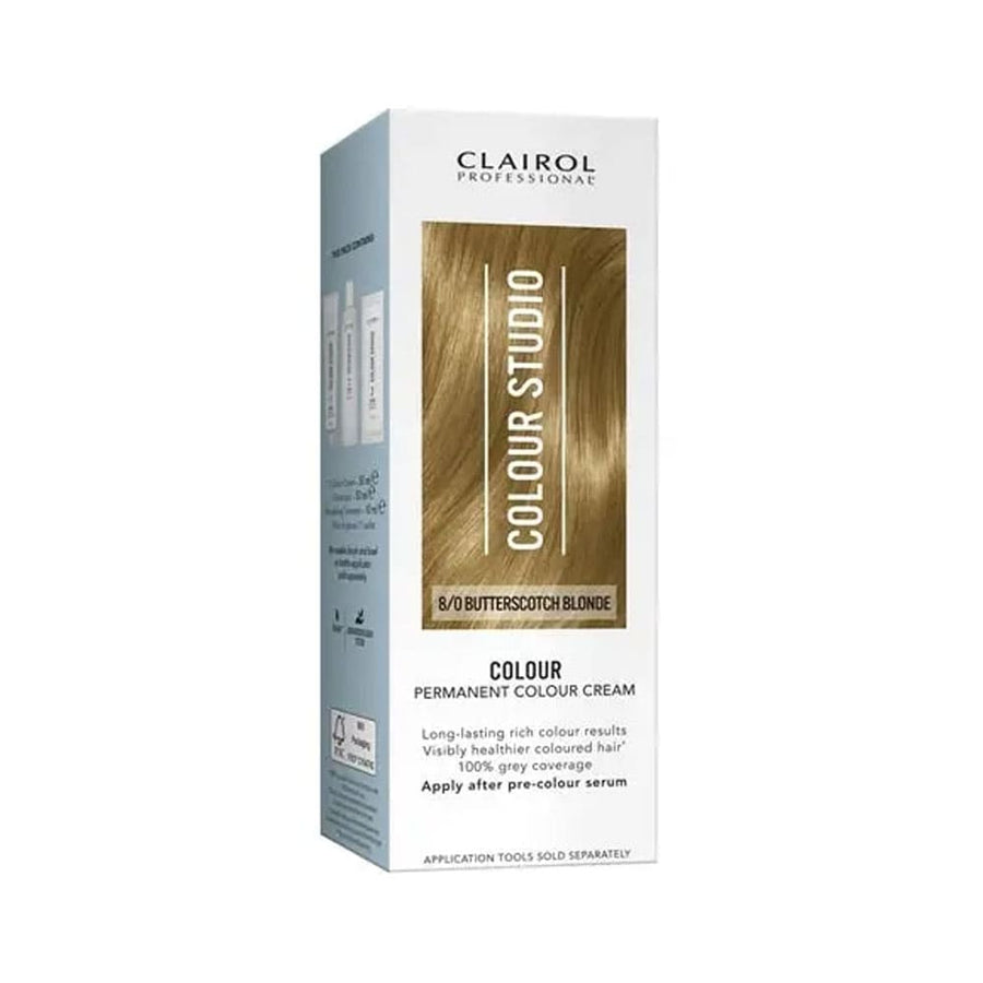 Clairol Professional Permanent Hair Cream Colour Studio 8/0 Butterscotch Blonde