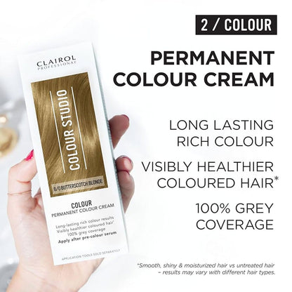 Clairol Professional Permanent Hair Cream Colour Studio 8/0 Butterscotch Blonde