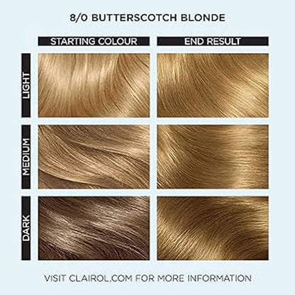 Clairol Professional Permanent Hair Cream Colour Studio 8/0 Butterscotch Blonde