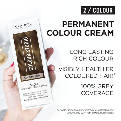 Clairol Professional Permanent Hair Cream Colour Studio 5/3 Caramel Brown