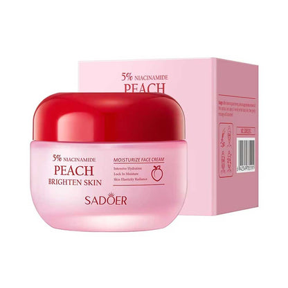 Sadoer 5% Niacinamide Peach Brighten Skin Moisturize Face Cream 50g